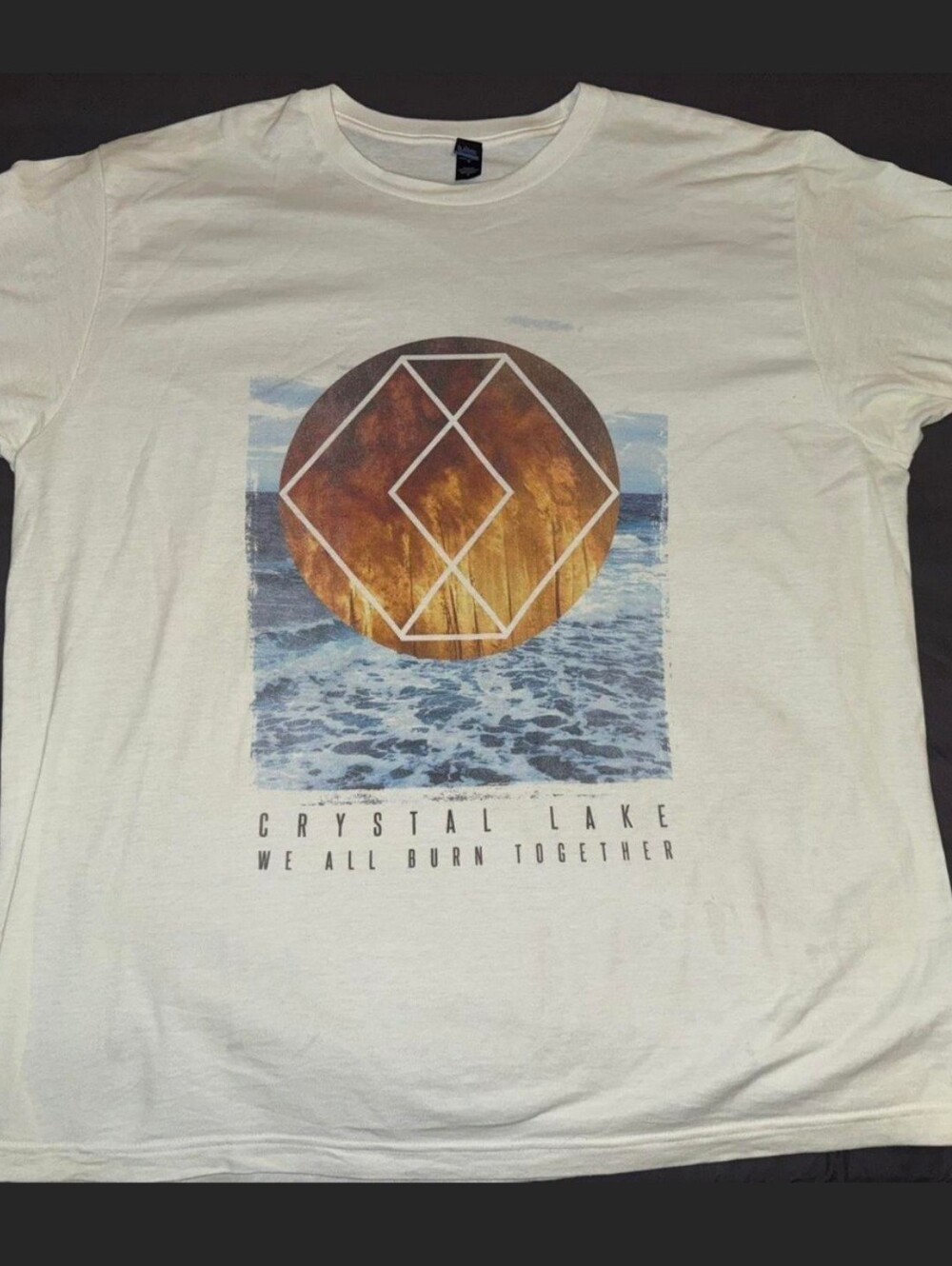 Crystal Lake White Graphic Band Tee